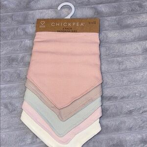 Chick Pea Bandana Bibs - Pink, Gray, Cream